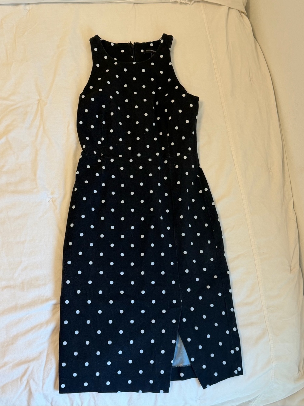Banana Republic Black and White Polka Dot Midi Dress